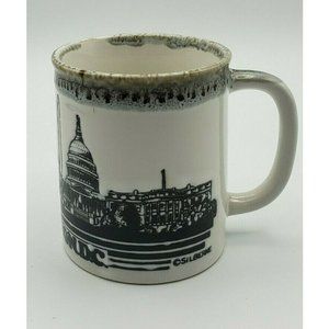 Washington Souvenir Cup White Black 10 oz Coffee Mug Tea Cup 3.5" X 3"